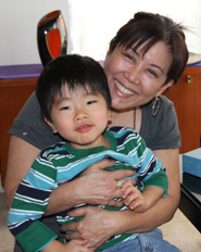 merilynn yamada hugging her nephew